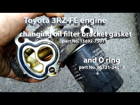 3RZ-FE engine changing oil filter bracket gasket