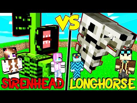 CASA SIRENHEAD CONTRO CASA LONG HORSE SU MINECRAFT!!
