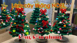 Hướng dẫn làm cây thông noel mini bằng kẽm nhung / Ngọc Nữ TV