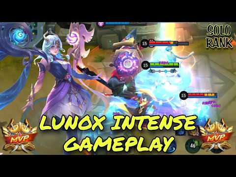 LUNOX GAMEPLAY INTENSE IN SOLO RANK | ML - MOBILE LEGENDS - MOBILE LEGEND - MLBB - LUNOX E