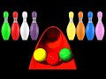Learn Colors ABC S Fruits With Crazy Bowling Balls For Toddlers