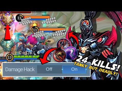 INSANE 1 SHOT DELETE TRUE DAMAGE HACK ALPHA BUILD! 24 KILLS! | BEST BUILD AND EMBLEM TO RANK | MLBB