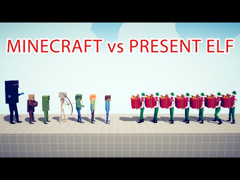 MINECRAFT Team vs PRESENT ELF Team - Totally Accurate Battle Simulator TABS