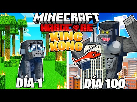 SURVIVE 100 DAYS as KING KONG in MINECRAFT HARDCORE!