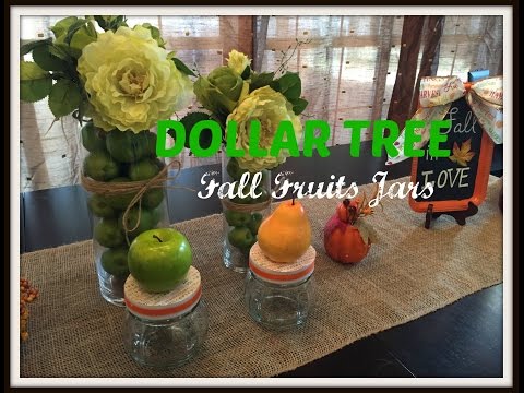 DOLLAR TREE Fall Fruit Jars!!! Video