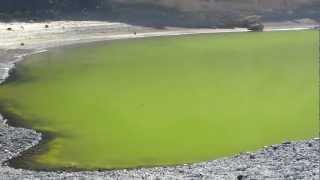 preview picture of video 'Green lagoon, El Golfo, Lanzarote, Canary Islands, Spain, Africa'