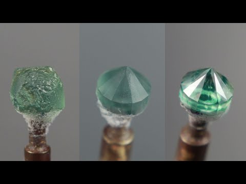 Gemstone Faceting, Progression of Cutting a Sapphire