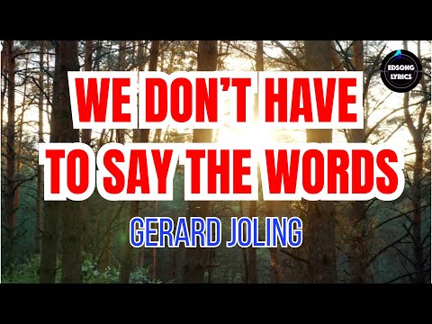We Don't Have To Say The Words by Gerard Joling (LYRICS)