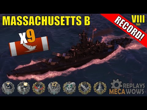 Massachusetts B 9 Kills & 209k Damage | World of Warships Gameplay