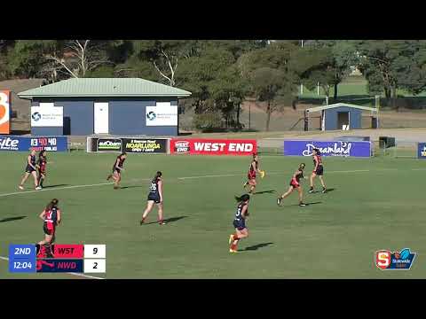West's Melanie Elsegood kicks a great checkside goal - Round 4 Statewide Super Women's League