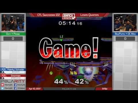 CFL Smackdown 122 Melee - Oaty + Pengie vs Biggpappa + OC Mike - Doubles Losers Quarters