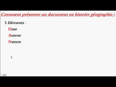 Comment présenter un document en histoiregéo