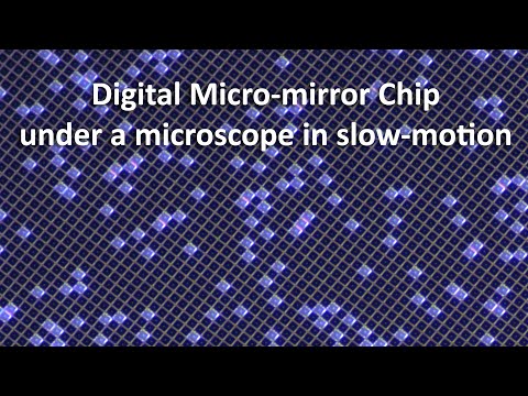 DMD Mirrors in a DLP-Projector Moving in Slow Motion (Stroboscopic Effect)