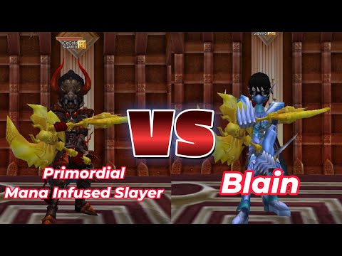 [Flyff Aibatt] Primordial Mana Infused Slayer 170 Set Vs Blain 105 set