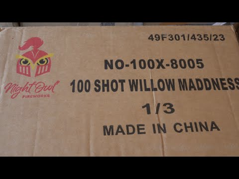 Willow Madness 100s compound cake by Night Owl (RKM Fireworks) ALL THE WAY DOWN!!! NO-100X-8005