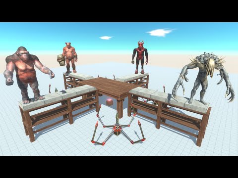 Battle units on the death table - Animal Revolt Battle Simulator