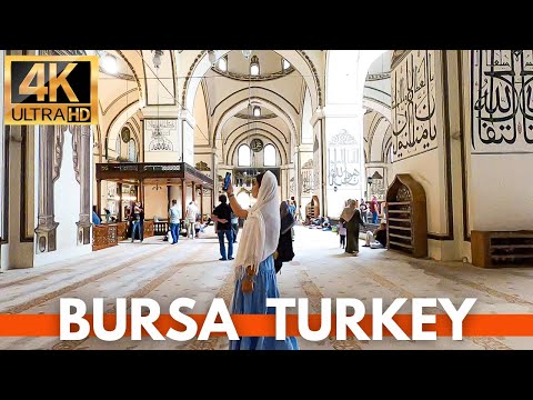 BURSA TURQUIA 4K PASSEIO A PÉ | ULU CAMI, GRANDE BAZAR, KOZA HAN | SETEMBRO DE 2023