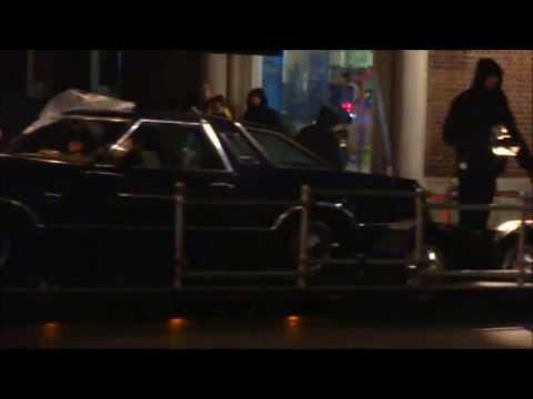 Movie shoot in Newmarket of  "Regression" with Ethan Hawke in night driving scene