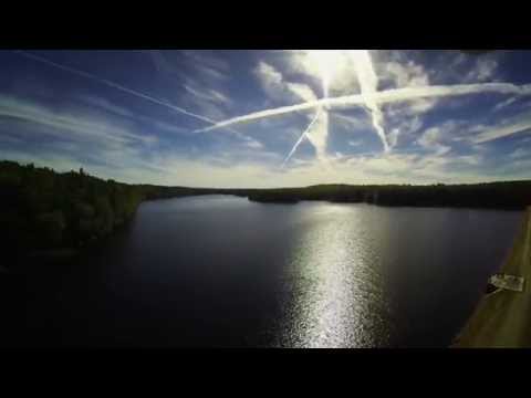 DJI PHANTOM flying over Ashland, MA reservoir