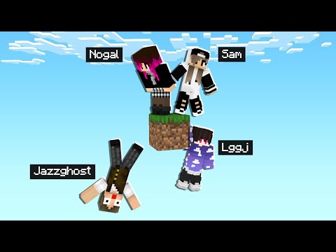 4 YOUTUBERS TRY TO SURVIVE WITH ONLY 1 BLOCK IN MINECRAFT!