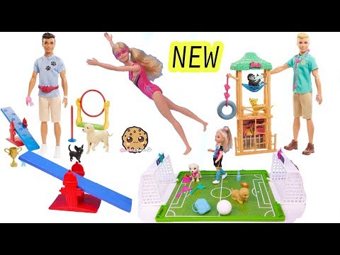 NEW 2020 Barbie Sets Noodle Maker, Swimmer, Dog Trainer, Wild Life Vet Haul Video