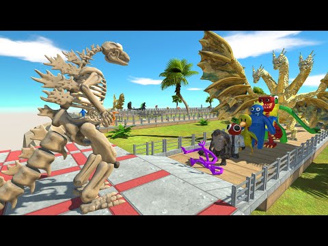 Godzilla Skeleton vs Ghidorah OASIS DEATH RUN - Animal Revolt Battle Simulator