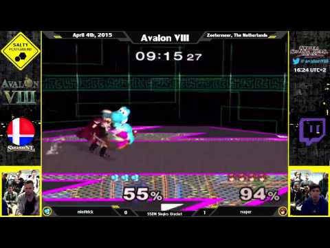 Avalon VIII - mindtrick (Jigglypuff, Yoshi) Vs reaper (Marth) - SSBM Singles Winners R3