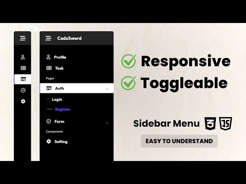 Sidebar Menu Using Html Css Javascript Responsive Sidebar Navigation Menu