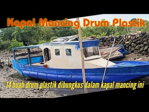 Desain kapal mancing 14 buah drum plastik