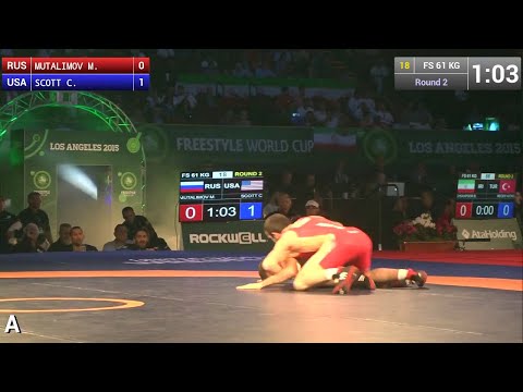 Round 2 FS - 61 kg: Murshid MUTALIMOV (RUS) df. Coleman SCOTT (USA), 10-1
