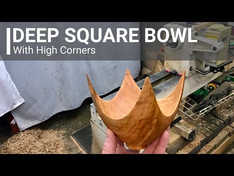 Woodturning - Bad Tool Catch While Turning a Deep Square Bowl