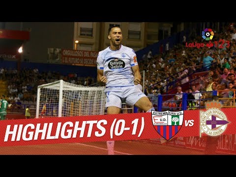 Resumen de Extremadura UD vs RC Deportivo (0-1)