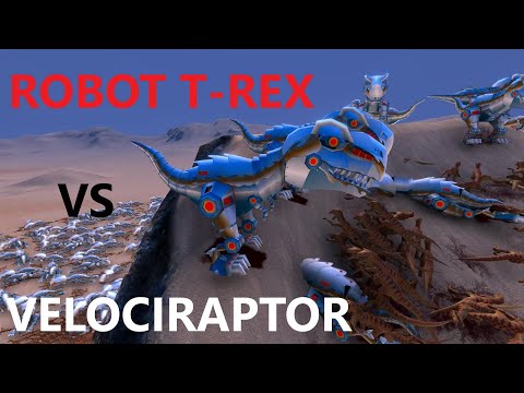 ROBOT T-REX VS VELOCIRAPTOR   Ultimate Epic Battle Simulator