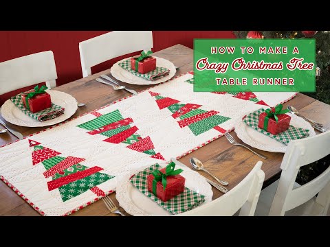 How To Make a Crazy Christmas Trees Table Runner | Shabby Fabrics