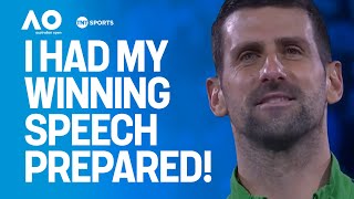 HILARIOUS Novak Djokovic pays tribute to Carlos Alcaraz after Australian Open final heartbreak ❤️