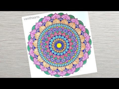 Colorful Mandala Art Using Spirograph Technique Step by Step Tutorial vanithaarts geometricalart