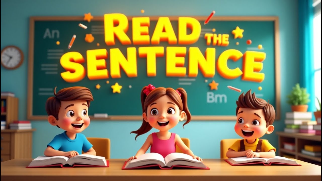Read the Sentence | Simple Reading Practice for Kids | Learn to Read with Fun 3D Animation