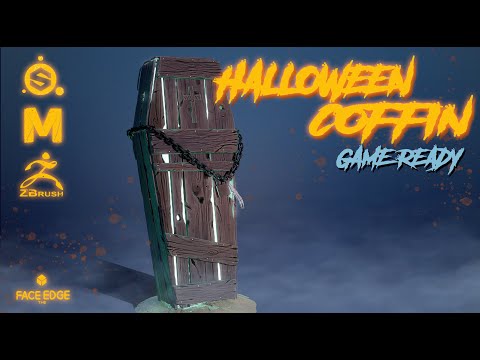 Modeling and texturing a Halloween Coffin in Maya, ZBrush and Substance Painter[timelapse]