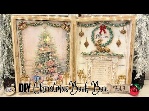 DIY Light Up Christmas Book (Part 2) using IOD & Redesign Moulds & Stamps | How to Decoupage