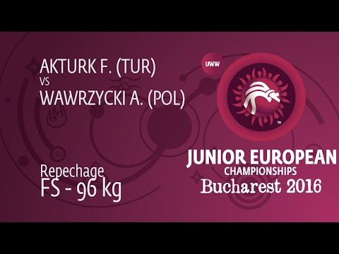 Repechage FS - 96 kg: F. AKTURK (TUR) df. A. WAWRZYCKI (POL) by TF, 10-0