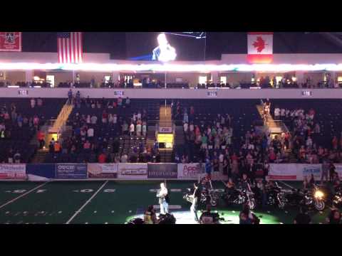 Keith Armstrong sings National Anthem Texas Revolution Football