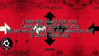 Three Days Grace - Villain I&#39;m Not (LYRIC VIDEO) [From the &quot;Outsider&quot; album 2018]