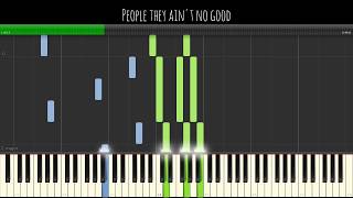 Nick Cave - People ain&#39;t no good - Piano Solo Tutorial (from Shrek 2) with lyrics