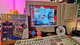 SimCity 2000 Unboxing, Install and Play on a Pentium Windows 95 PC and Sony Trinitron Multiscan 15sf