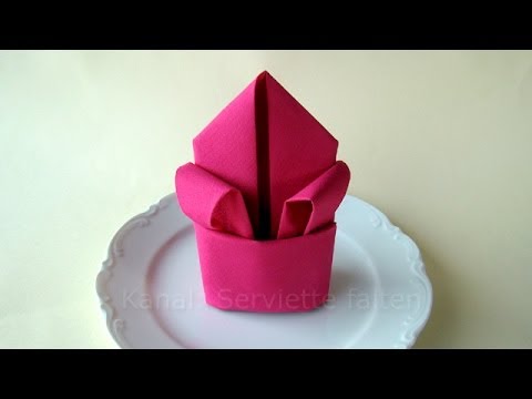Servietten falten Lilie - Tischdeko z.B. für Ostern, Hochzeit & Geburtstag - DIY