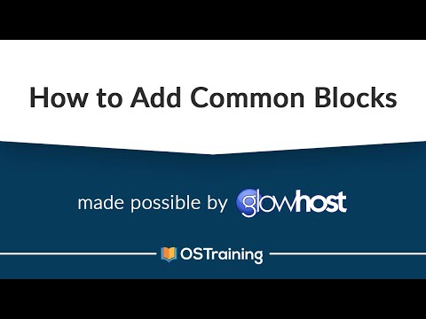 WordPress and Gutenberg 11 How to Add Common WordPress Blocks