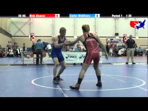 Nick Alvarez vs. Carter McElhany at 2013 ASICS University Nationals - GR