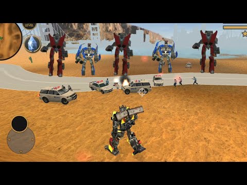 Vegas Crime Simulator(Transformer Fight Red Car Robot)Transformer on Army Base - Android Gameplay HD