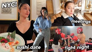 A *NOT SO AVERAGE* WEEK IN MY LIFE IN NYC! fight night, NYFW fittings, dinner date