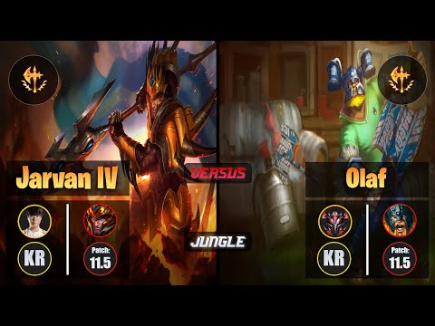 Haru JARVAN IV (Jungle) [Conqueror] VS OLAF - Grandmaster KR Patch 11.5